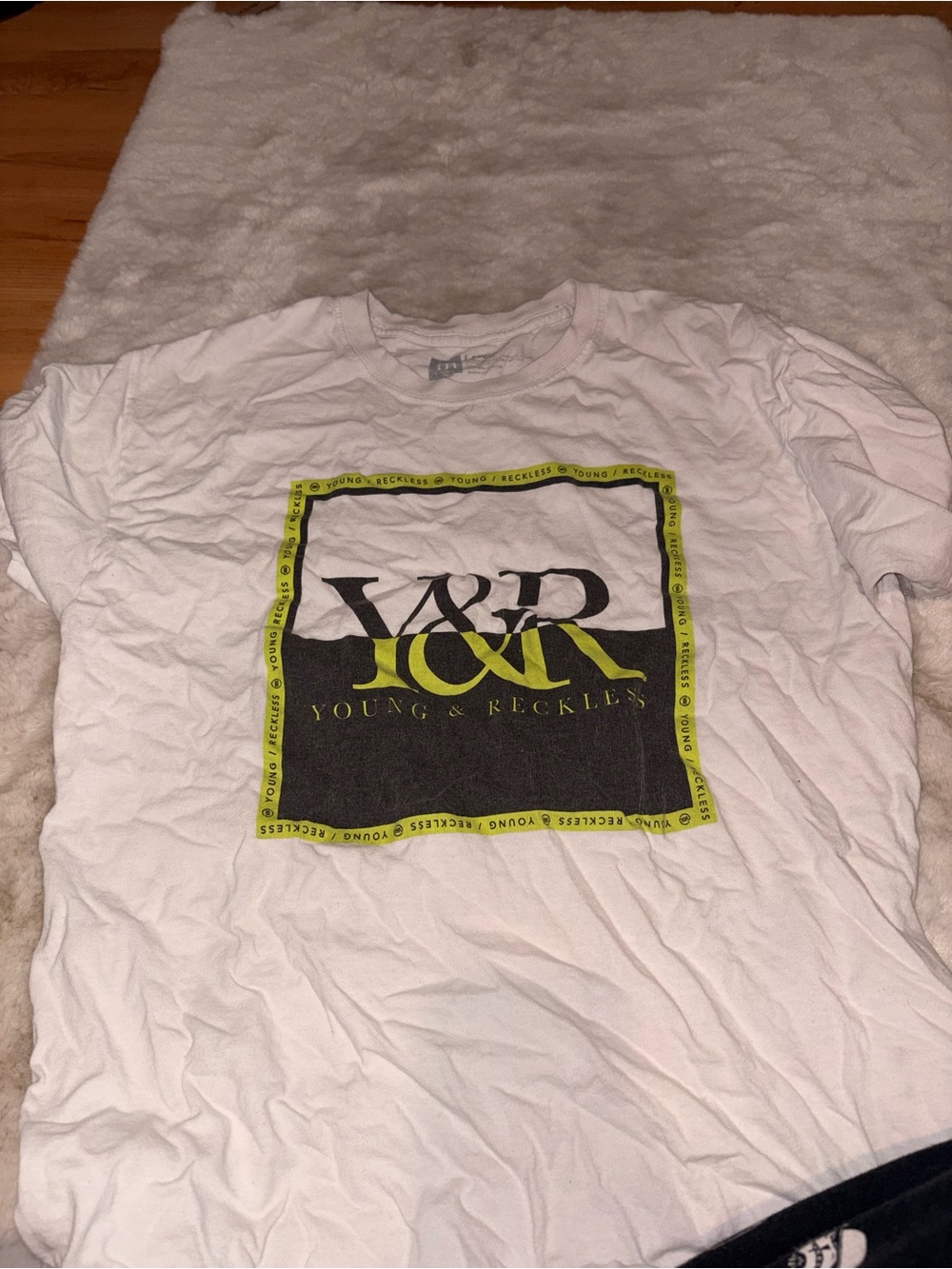 Young & Reckless Off-White Crewneck Tee with Subtle Gray Logo